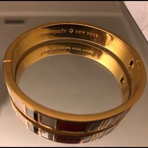 Kate Spade striped gold multicolor bangle